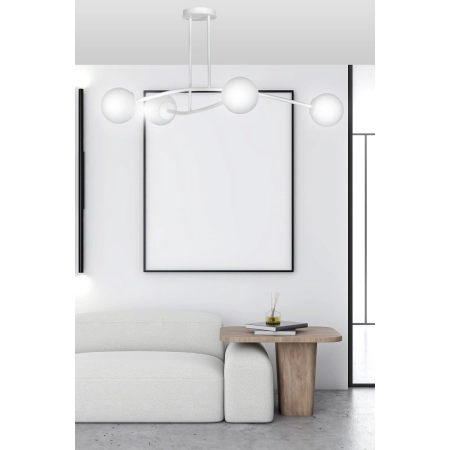 Biała, molekularna lampa sufitowa do salonu 1025/6 z serii HALLDOR - 10