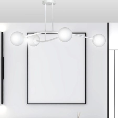 Biała, molekularna lampa sufitowa do salonu 1025/6 z serii HALLDOR - 11