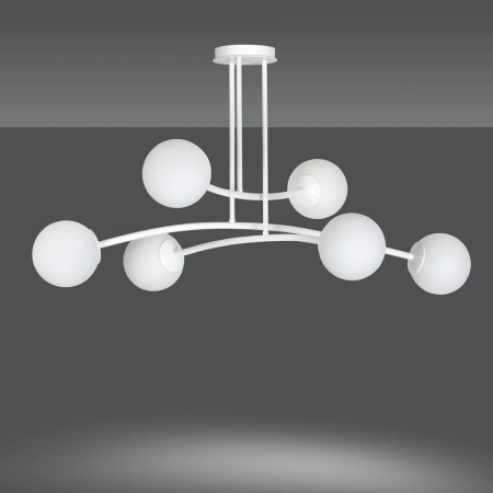 Biała, molekularna lampa sufitowa do salonu 1025/6 z serii HALLDOR - 4
