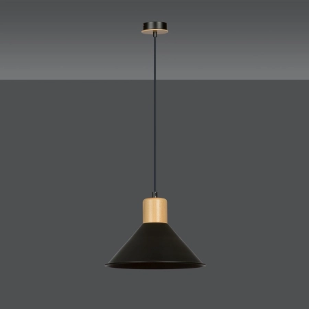 Stożkowa, czarna lampa wisząca do kuchni 1044/1 z serii ROWEN - 6
