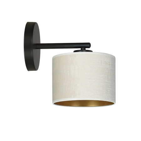 Klasyczna lampa ścienna z biało-złotym abażurem 1052/K1 z serii HILDE