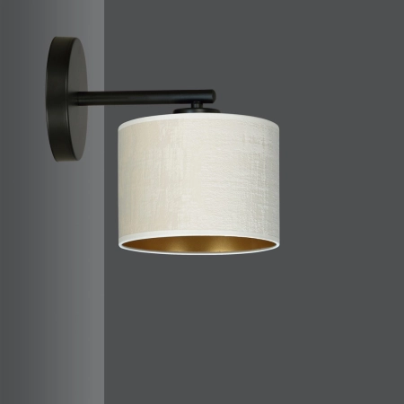 Klasyczna lampa ścienna z biało-złotym abażurem 1052/K1 z serii HILDE - 3