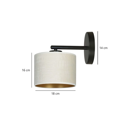 Klasyczna lampa ścienna z biało-złotym abażurem 1052/K1 z serii HILDE - 5