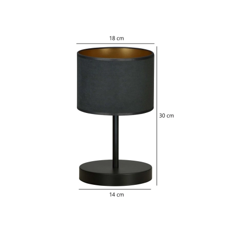 Prosta, czarna lampka stołowa na szafkę nocną 1054/LN1 z serii HILDE - 5