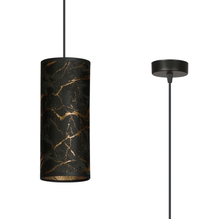 Czarna lampa wisząca z marmurowym wzorem 1056/1 z serii KARLI - 2