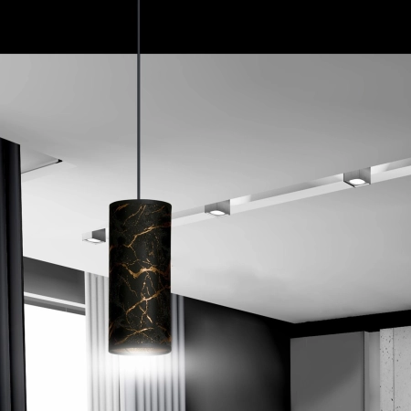 Czarna lampa wisząca z marmurowym wzorem 1056/1 z serii KARLI - 9