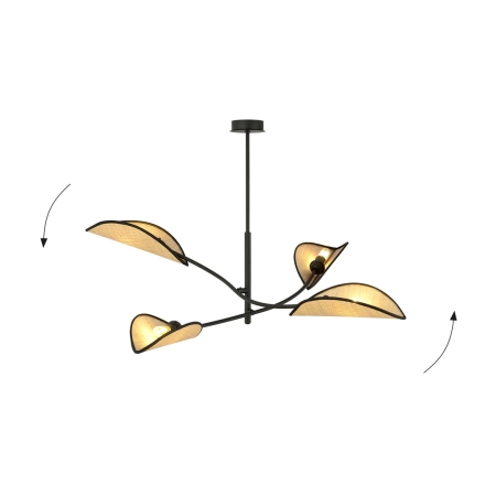 Designerska lampa z rattanowymi abażurami 1108/4 z serii LOTUS - 3