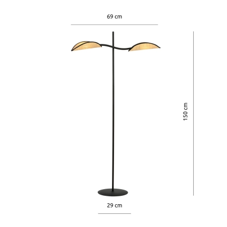 Lampa z abażurami stylizowanymi na liście 1108/LP2 z serii LOTUS - 3