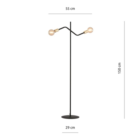 Dwuramienna, loftowa lampa podłogowa 1125/LP2 z serii BOLT - 4