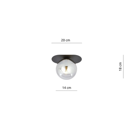 Stylowa, punktowa lampa sufitowa, mała kula 1119/1 z serii PLAZA - 6