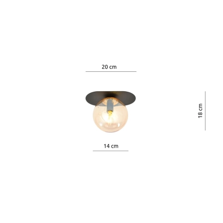 Pojedyncza lampa sufitowa z ciepłym kloszem 1120/1 z serii PLAZA - 6