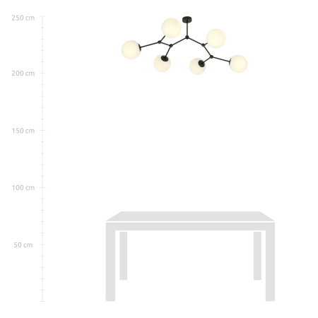 Molekularna, duża lampa sufitowa do salonu 1133/6 z serii SPACE - 7