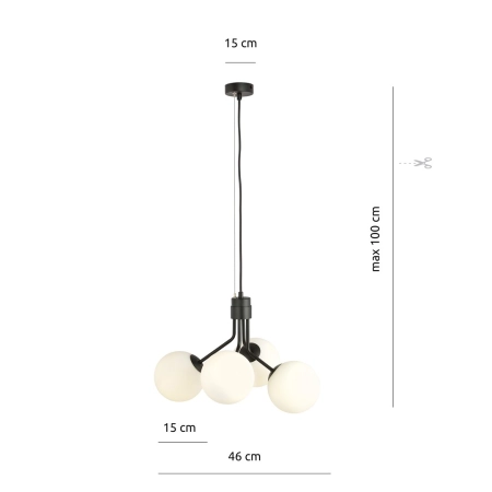 Loftowa lampa wisząca z białymi kloszami 1138/4 z serii NOVA - 5