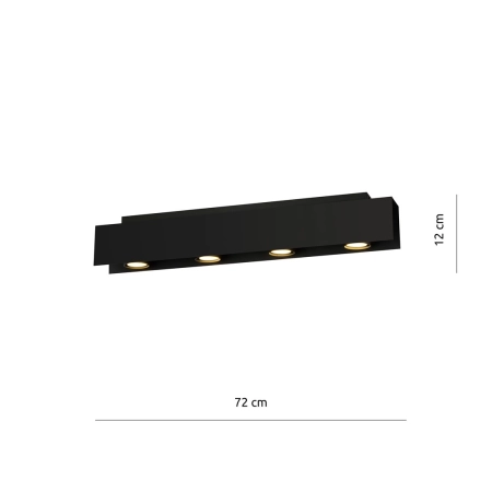 Czarna listwa sufitowa w stylu loftowym 1141/4 z serii KENNO - 7