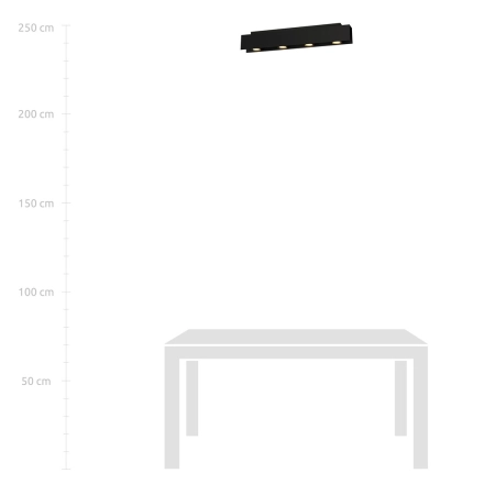 Czarna listwa sufitowa w stylu loftowym 1141/4 z serii KENNO - 8