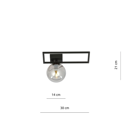 Minimalistyczna, czarna lampa sufitowa z kulą 1131/1D z serii IMAGO - 7