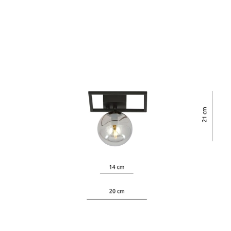 Mała, geometryczna lampa sufitowa z kloszem 1131/1E z serii IMAGO - 7