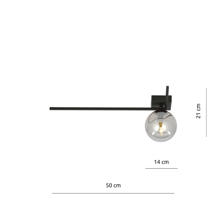 Minimalistyczna lampa sufitowa, ciemna kula 1131/1F z serii IMAGO - 7