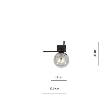 Mała lampa sufitowa z grafitowym kloszem 1131/1G z serii IMAGO - 7
