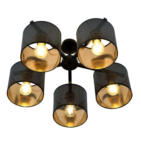 Czarna lampa sufitowa z dwukolorowymi abażurami 1144/5 z serii JORDAN - 5
