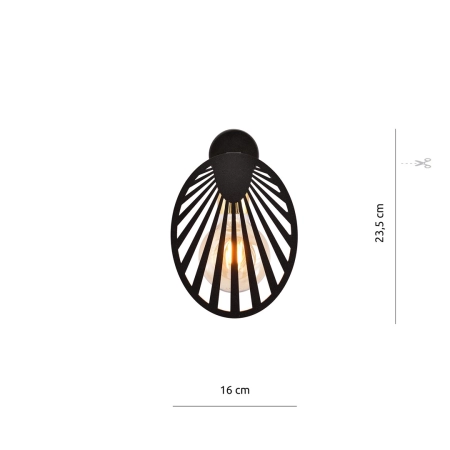 Designerska lampa ścienna w kolorze czarnym 1146/K1 z serii PLAYA - 3