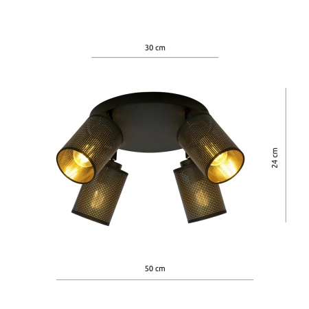 Lampa sufitowa z dwukolorowymi abażurami 1152/4PREM z serii BRONX - 7