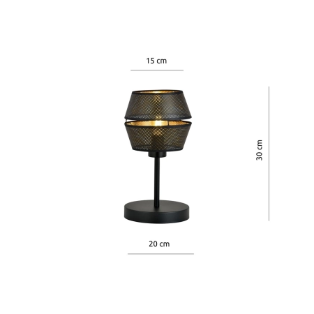 Czarno-złota lampka na stolik nocny przy łóżku 1185/LN z serii MALIA - 4