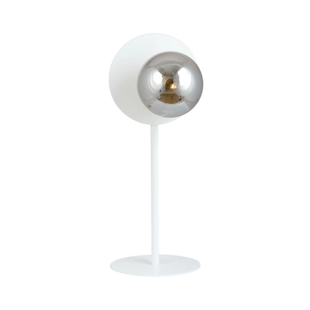 Biała, niesymetryczna lampka stołowa grafitowa 1188/LN z serii OSLO