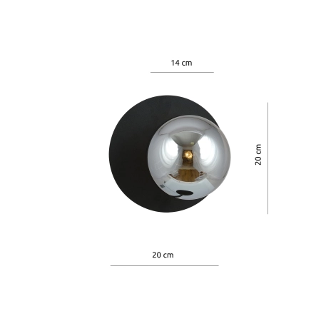 Nietuzinkowa lampa ścienna z grafitowym kloszem 1186/K1 z serii OSLO