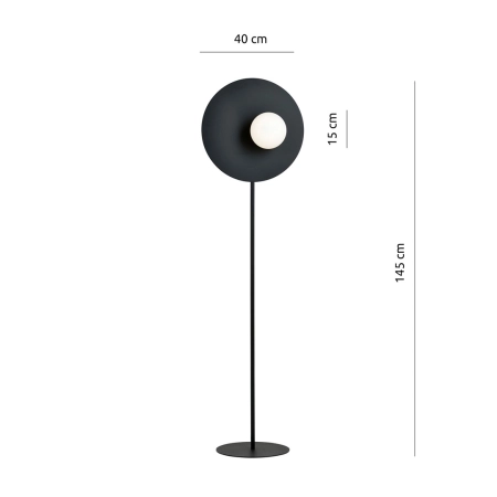 Czarna lampa stojąca z białym kloszem - loft 1187/LP z serii OSLO - 5