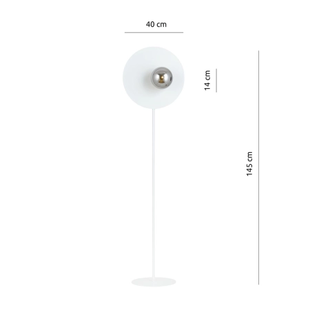 Biała lampa stojąca z grafitowym kloszem 1188/LP z serii OSLO - 4