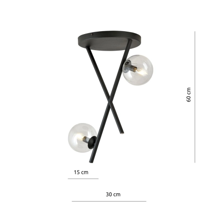 Eklektyczna lampa - dwa transparentne klosze 1195/2 z serii RIVER - 4