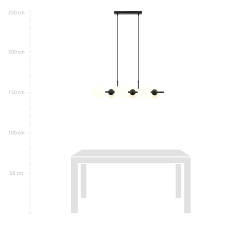 Podłużna, ozdobna lampa nad stół z 6 kloszami 1205/6 z serii RORY - 5