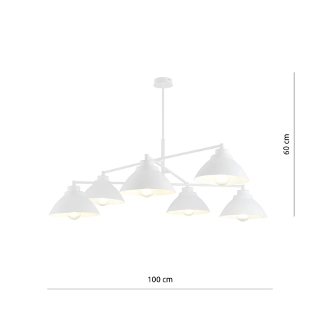 Biała, nowoczesna lampa wisząca do salonu 1212/6 z serii MAVERICK - 4