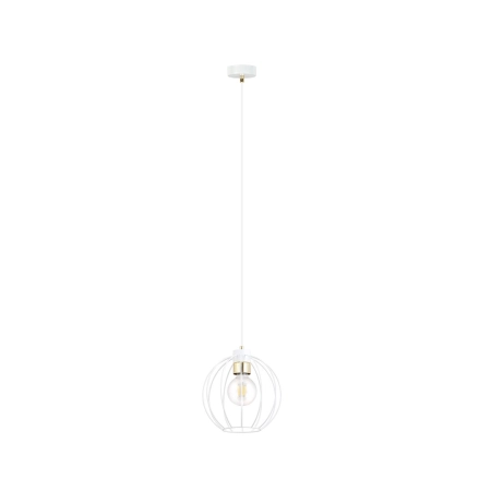 Biała lampa wykonana z drutu, ze złotym akcentem 1223/1 z serii GINO - 2