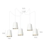 Regulowana lampa wisząca z pięcioma białymi kloszami 456/5 serii LINK - 4