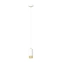 Biało-złota lampa wisząca w kształcie tuby 815/1 z serii FUMIKO