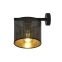 Czarno-złota, abażurowa lampa ścienna 1144/K1 z serii JORDAN