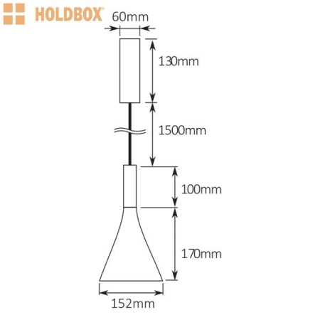 Lampa wisząca HB14012 z serii PALERMO - HOLDBOX - wymiary