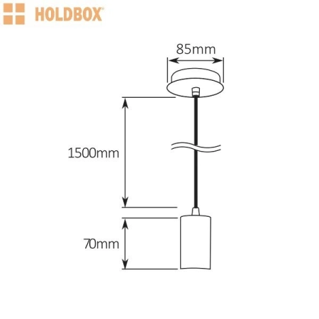 Lampa wisząca HB14014 z serii LUGO - HOLDBOX - wymiary
