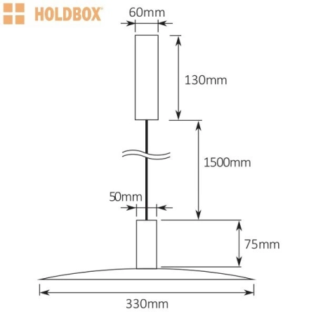 Lampa wisząca HB14027 z serii MODENA - HOLDBOX - wymiary