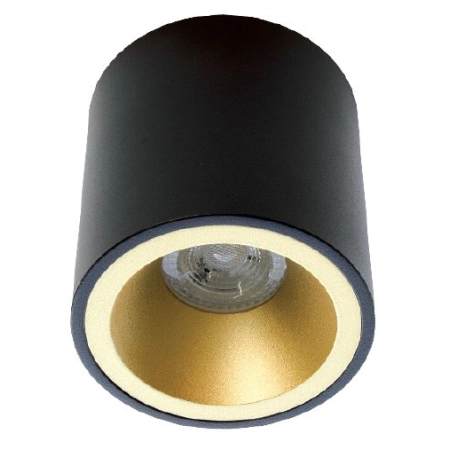 Czarno-złoty, okrągły spot natynkowy GU10 HB12096 z serii VERONA
