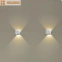 Biała, geometryczna, ledowa lampa ścienna HB13013 z serii TODI - wizualizacja