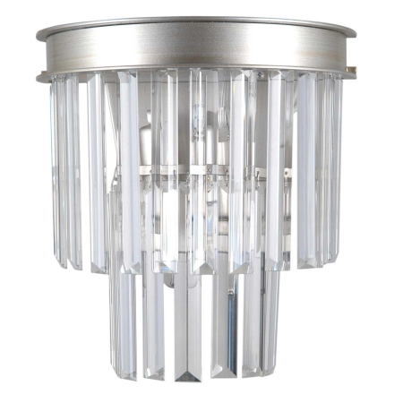 Kryształowa lampa ścienna do salonu WL-44372-2A-SLVR-BRW z serii VERDES