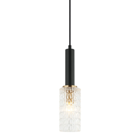 Elegancka, smukła, punktowa lampa wisząca PND-43363-1 BK+BR z serii PEROLA