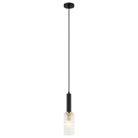 Elegancka, smukła, punktowa lampa wisząca PND-43363-1 BK+BR z serii PEROLA 2