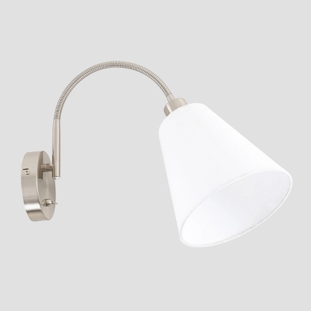 Ponadczasowa lampa ścienna z białym abażurem WL-76382-1-WH z serii TONIA