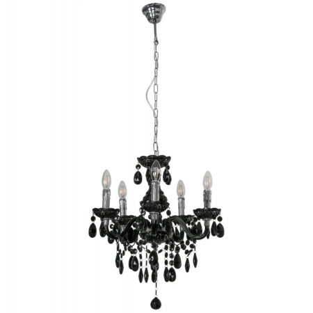 Lampa wisząca z czarnymi kryształkami, do salonu L.90690/5BL z serii WHIZ