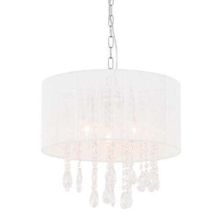 Abażurowa lampa wisząca w stylu glamour L.9262/3P WHITE z serii ESSENCE