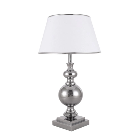 Lampka z białym abażurem i srebrną lamówką TL-1825-1-CH z serii LETTO
